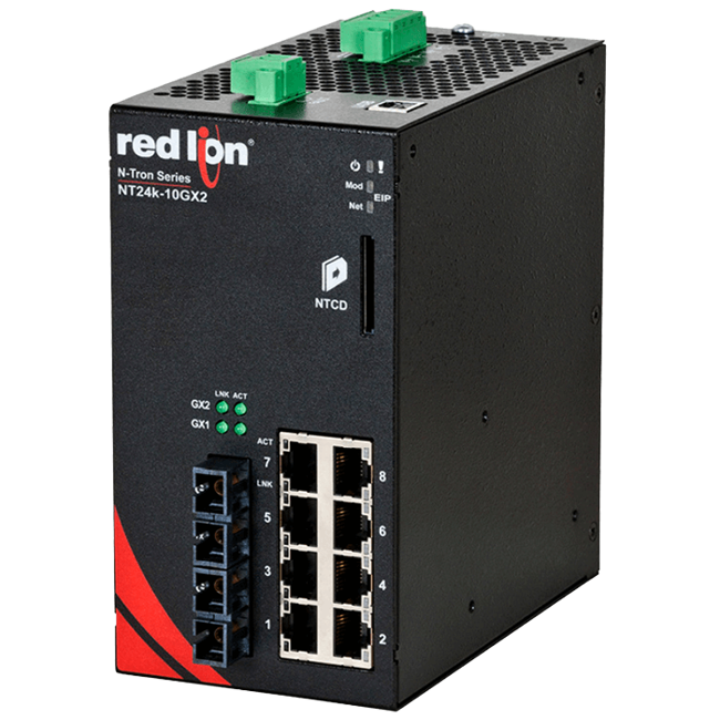 Red Lion Industrial Ethernet Switch, NT24k-10GX2